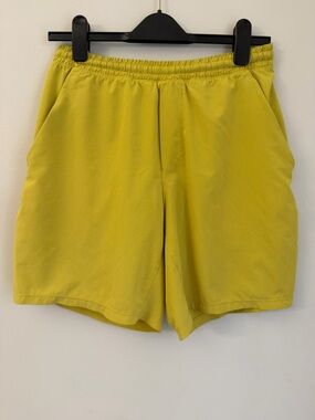 Lululemon Shorts Mens Medium Yellow Pace Breaker Lined 7" Drawstring
